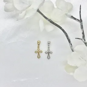 10k Gold Pointed Cross with CZ