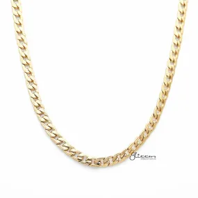 18K Gold I.P Stainless Steel Pattern Link Chain Men's Necklaces - 6mm width | 61cm length