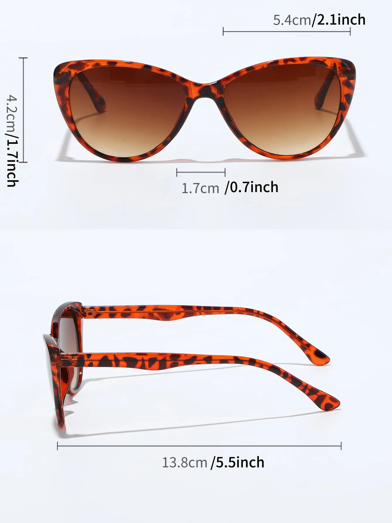 1pair Women Tortoiseshell Frame Cat Eye Fashionable Sunglasses For Outdoor