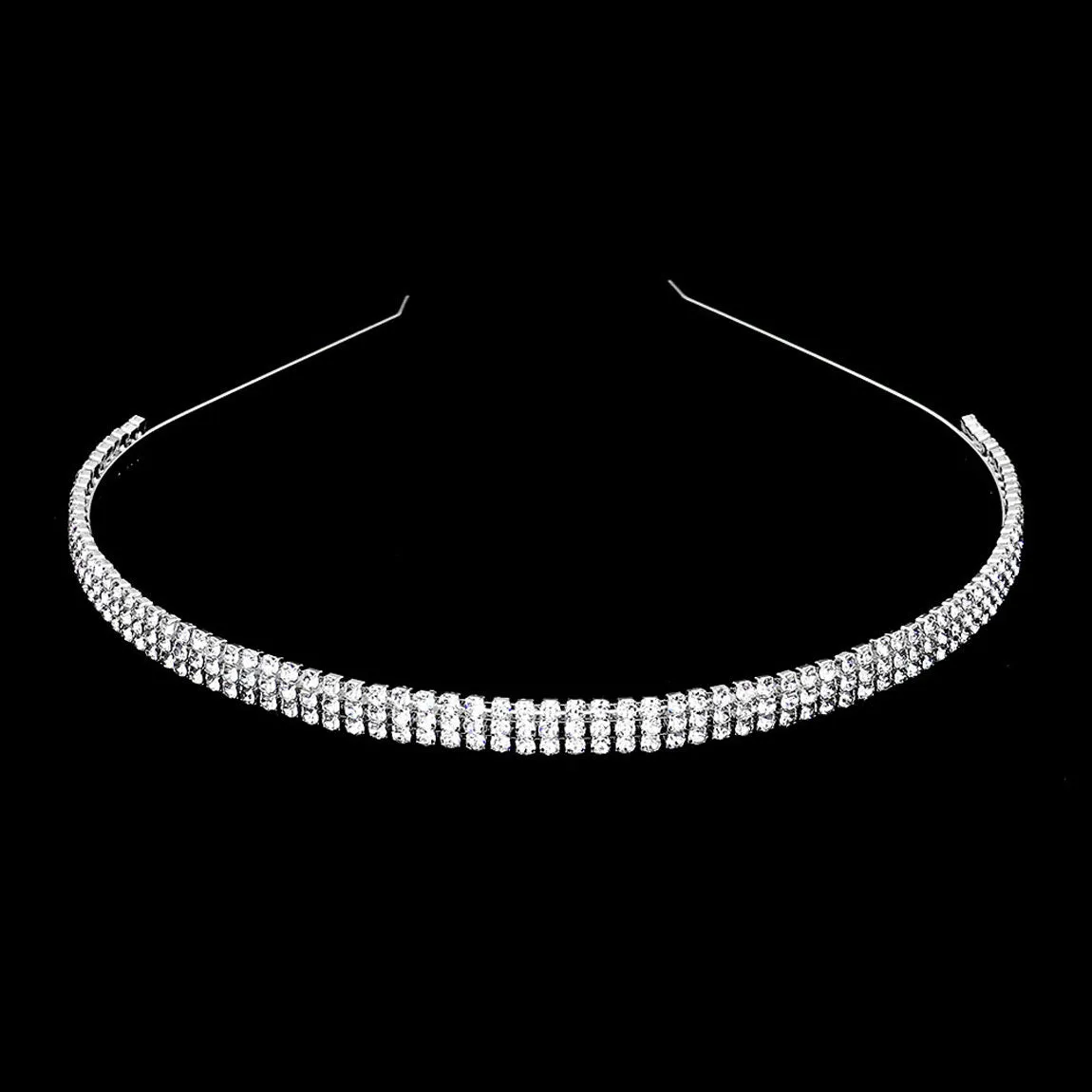 3 Rows crystal rhinestone headband