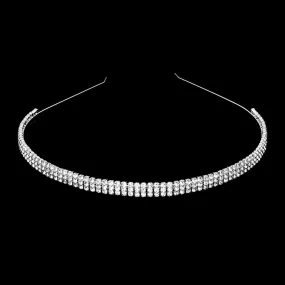 3 Rows crystal rhinestone headband