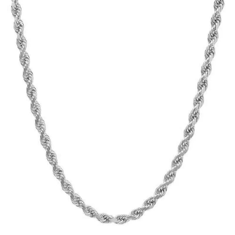 5mm Stainless Steel Twisted Rope Chain - Silver