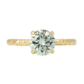 7mm Grey Moissanite Evergreen Solitaire in 14k yellow gold by Anueva Jewelry