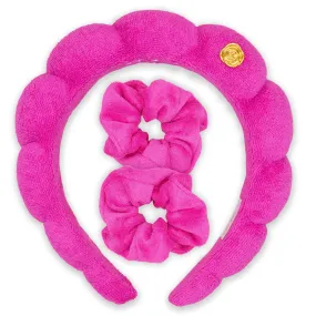 ABBIE ROSE x Frog Sac Spa Headband and Scrunchie Wristbands - Hot Pink