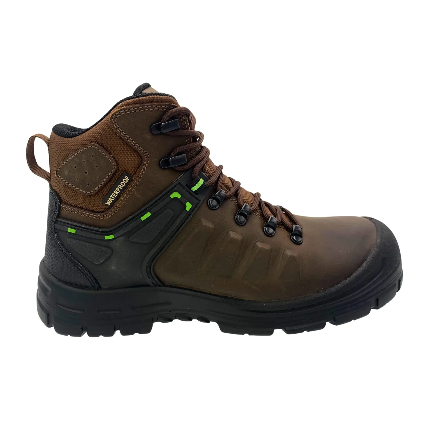 AdTec Mens 6in Waterproof Comp Toe Brown Leather Work Boots