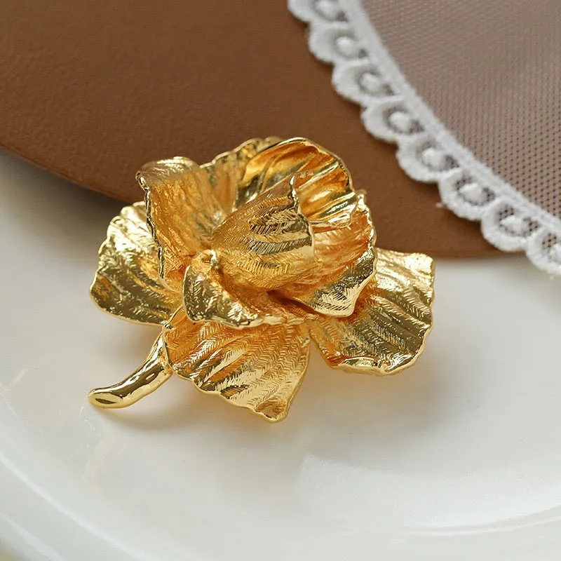 Antique Rose Brooch Elegance