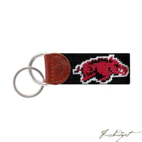 Arkansas Needlepoint Key Fob