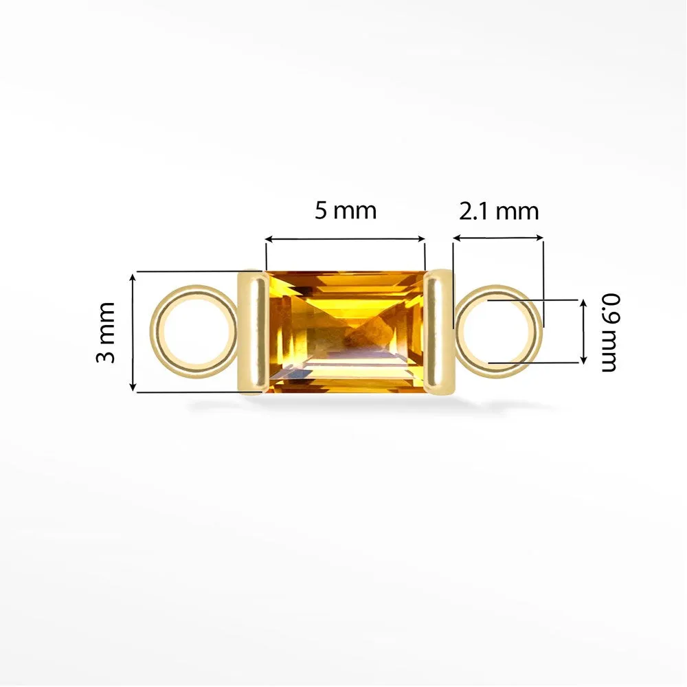 Baguette 5x3mm 14k Gold Connectors for Permanent Jewelry