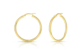 Better Jewelry Hoop Earrings .925 Sterling Silver Gold Plated 3mm