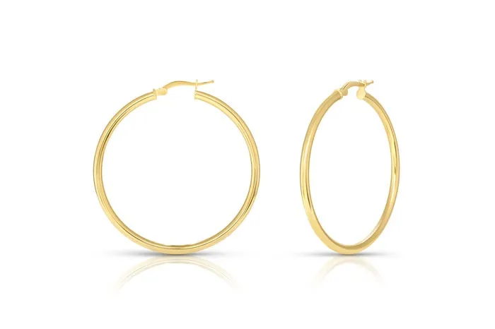 Better Jewelry Hoop Earrings .925 Sterling Silver Gold Plated 3mm