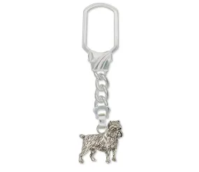 Brussels Griffon Key Ring Handmade Sterling Silver Dog Jewelry GF8-KR