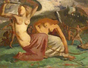 Georges Popoff. "The Amazon Women". Oil on Board. 1920s