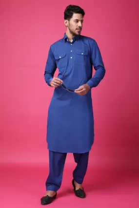 Glorious Indigo Pathani Kurta