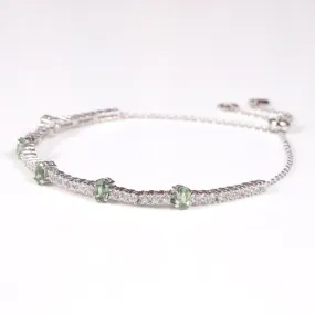 Green Sapphire Adjustable Bracelet