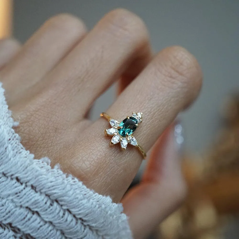 Limited Edition: Teal Tourmaline Berry Ring