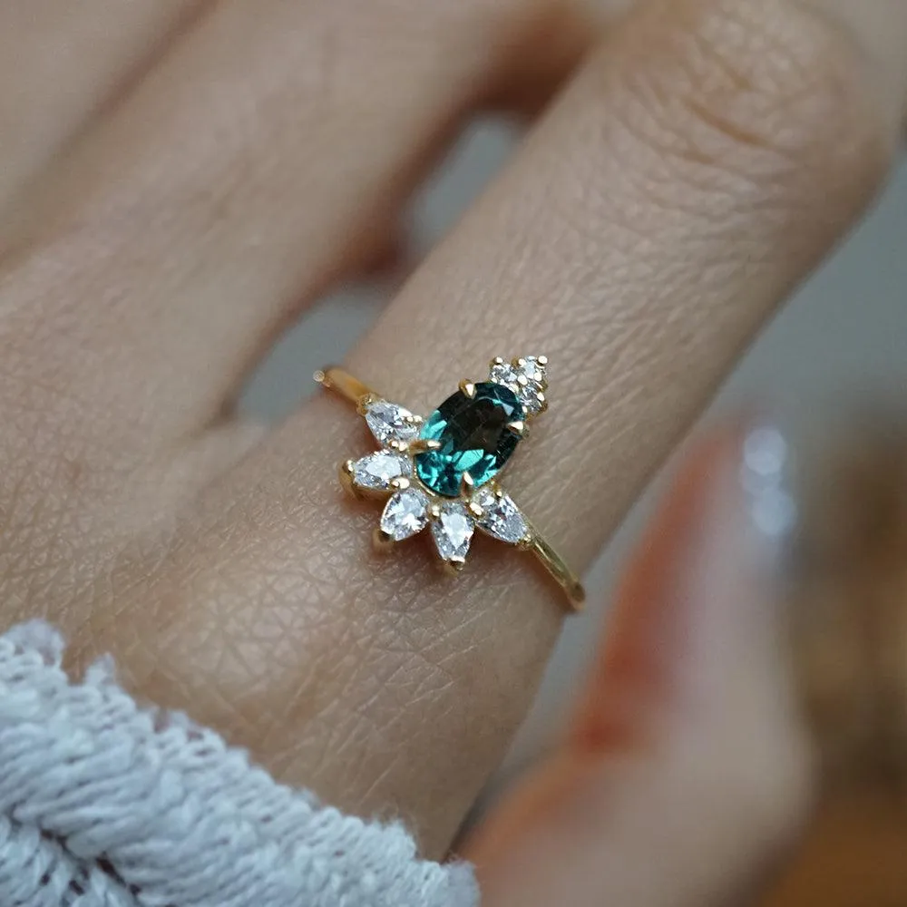 Limited Edition: Teal Tourmaline Berry Ring