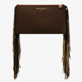 Maxi Fringe Clutch "Chocolate Brown"