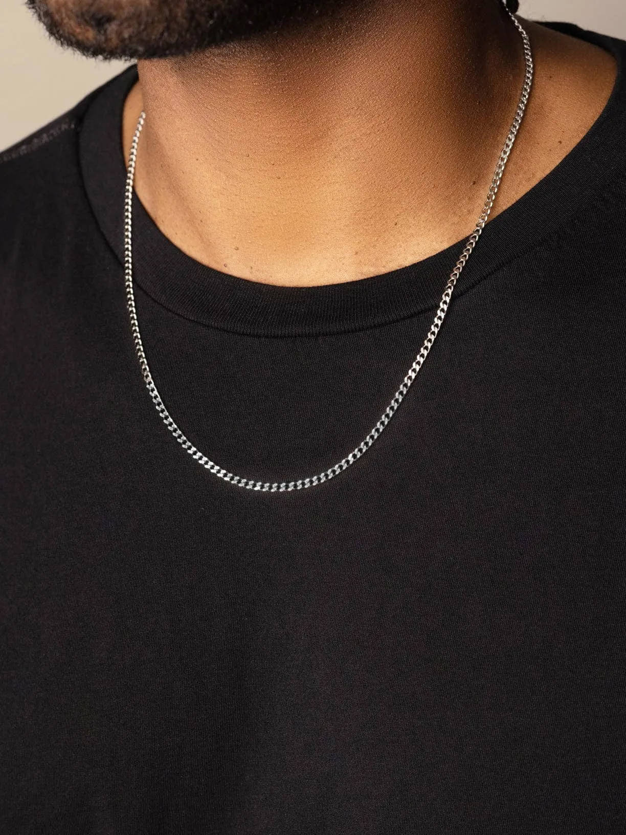 Men's Silver Cuban Link Chain in 3mm