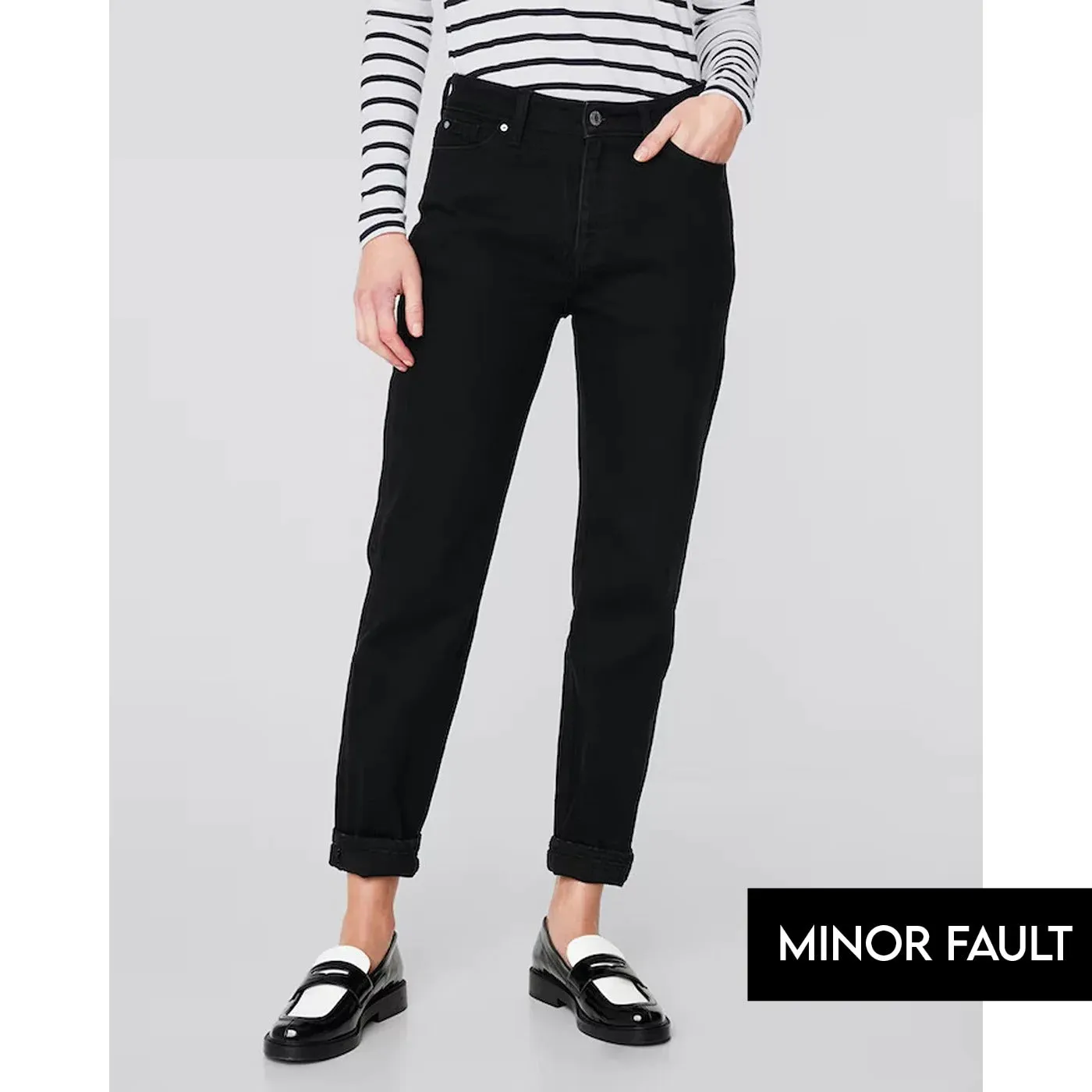 (Minor Fault) Black Mom Fit High Jeans