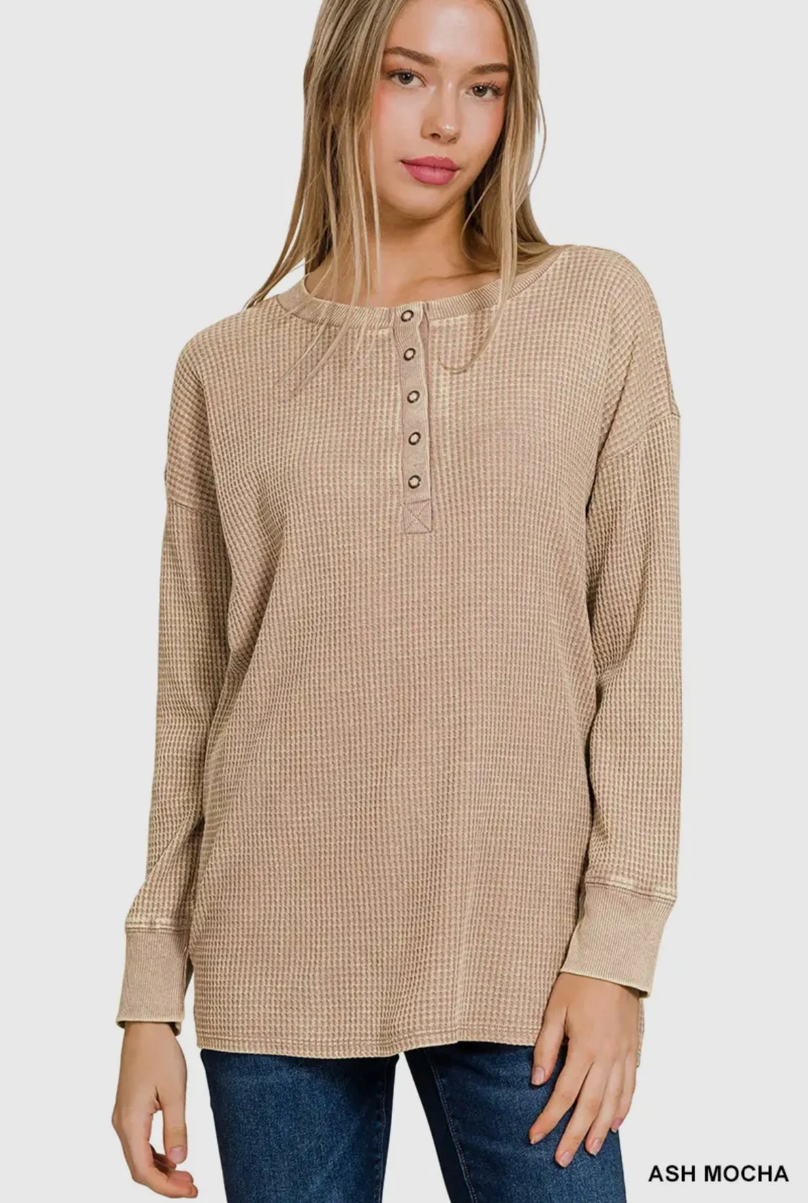 Mocha Henley Thermal