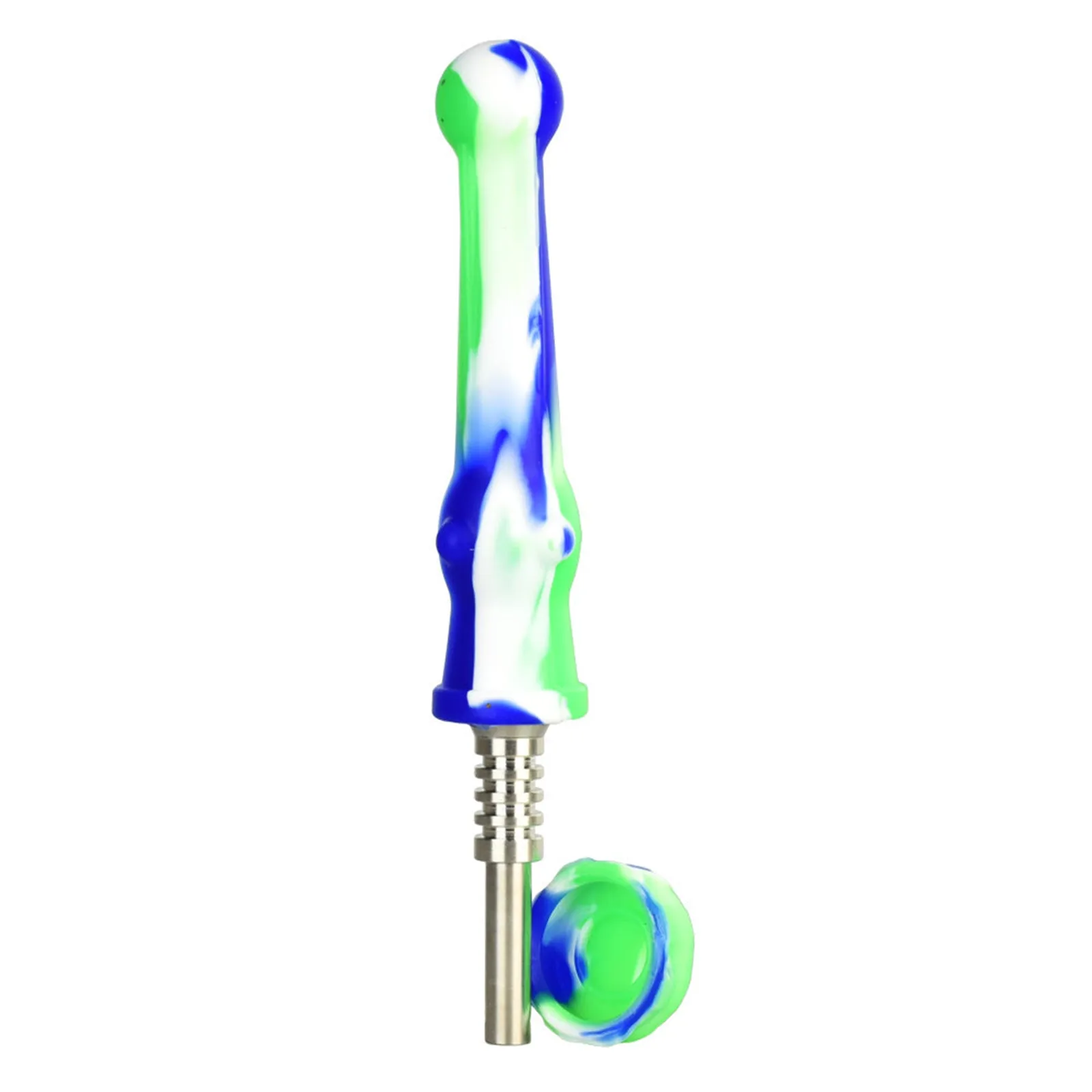 Multi-Colored Silicone Dab Straw with Titanium Tip