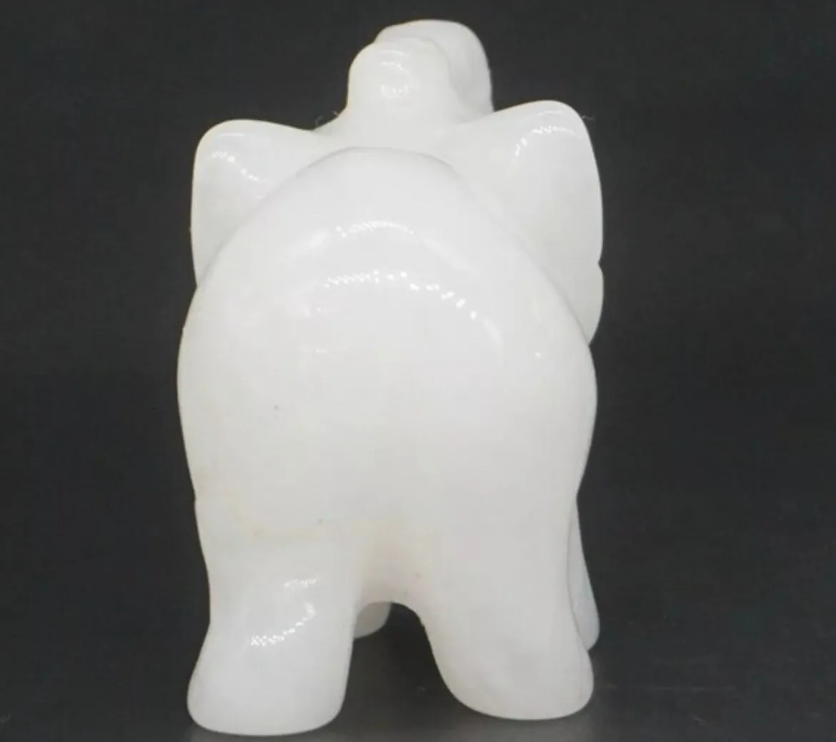 Natural White Jade Elephant