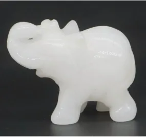 Natural White Jade Elephant