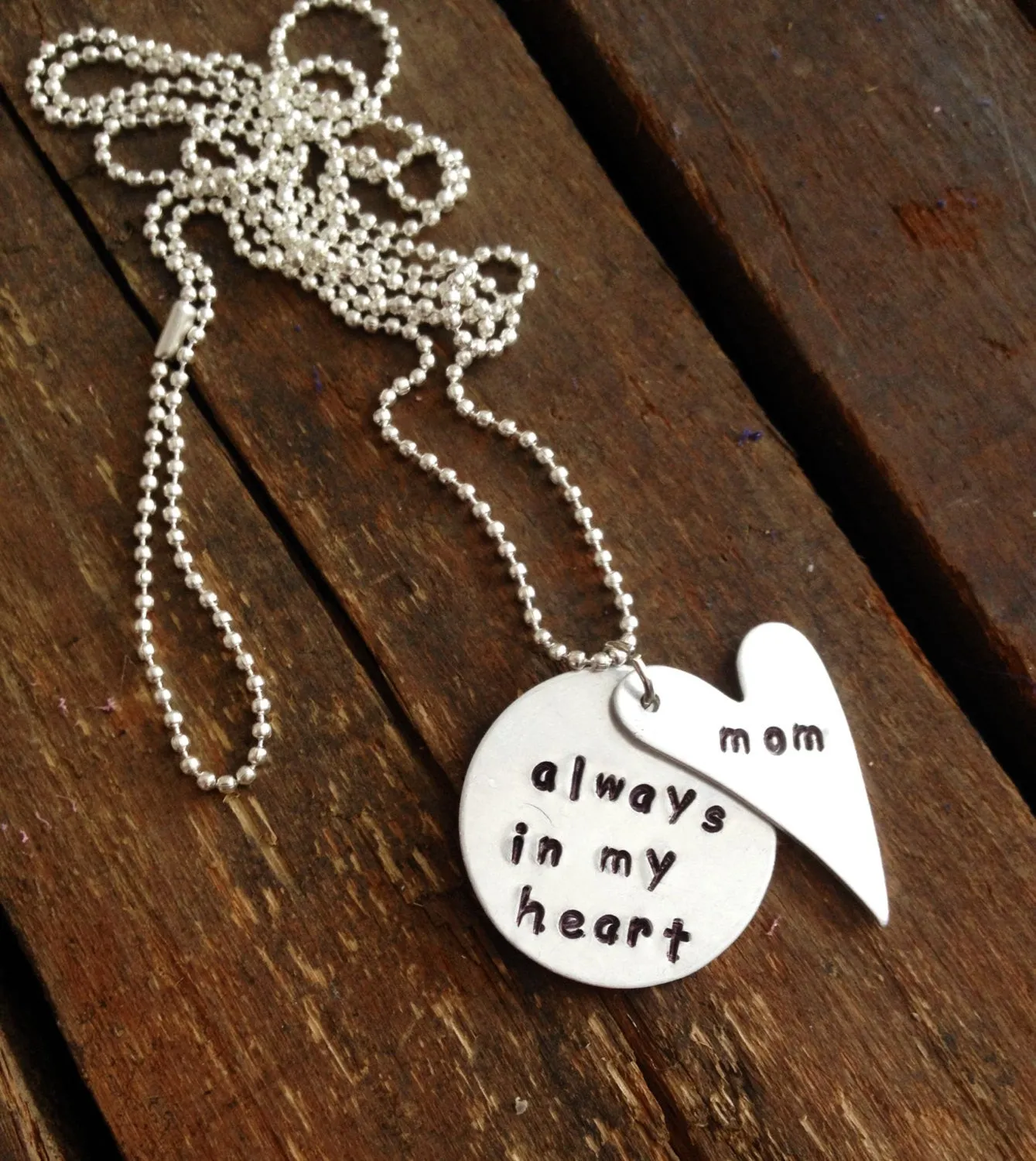 Personalized Memorial Necklace, always in my heart