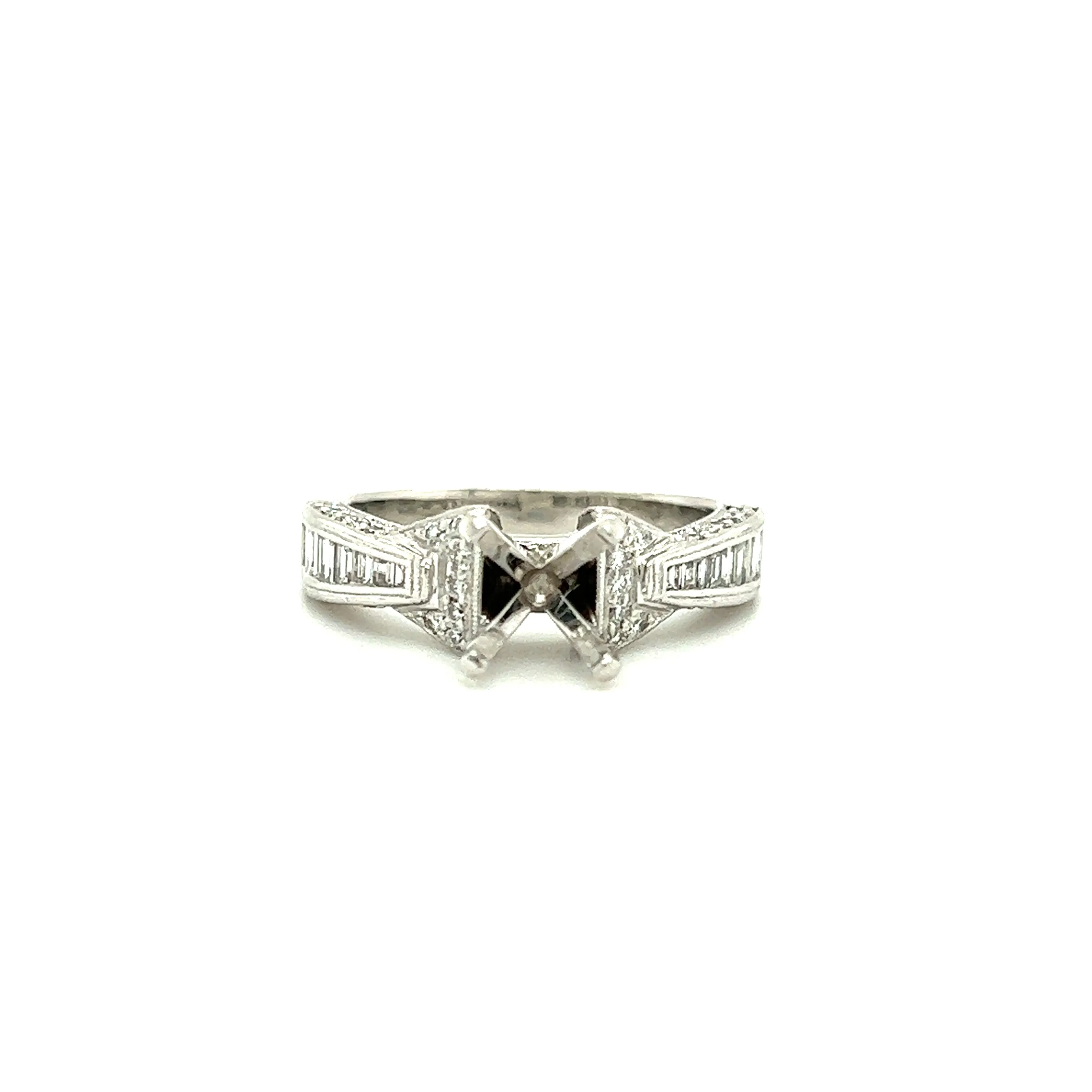 Ring Setting with 0.80ctw of Diamonds in Platinum