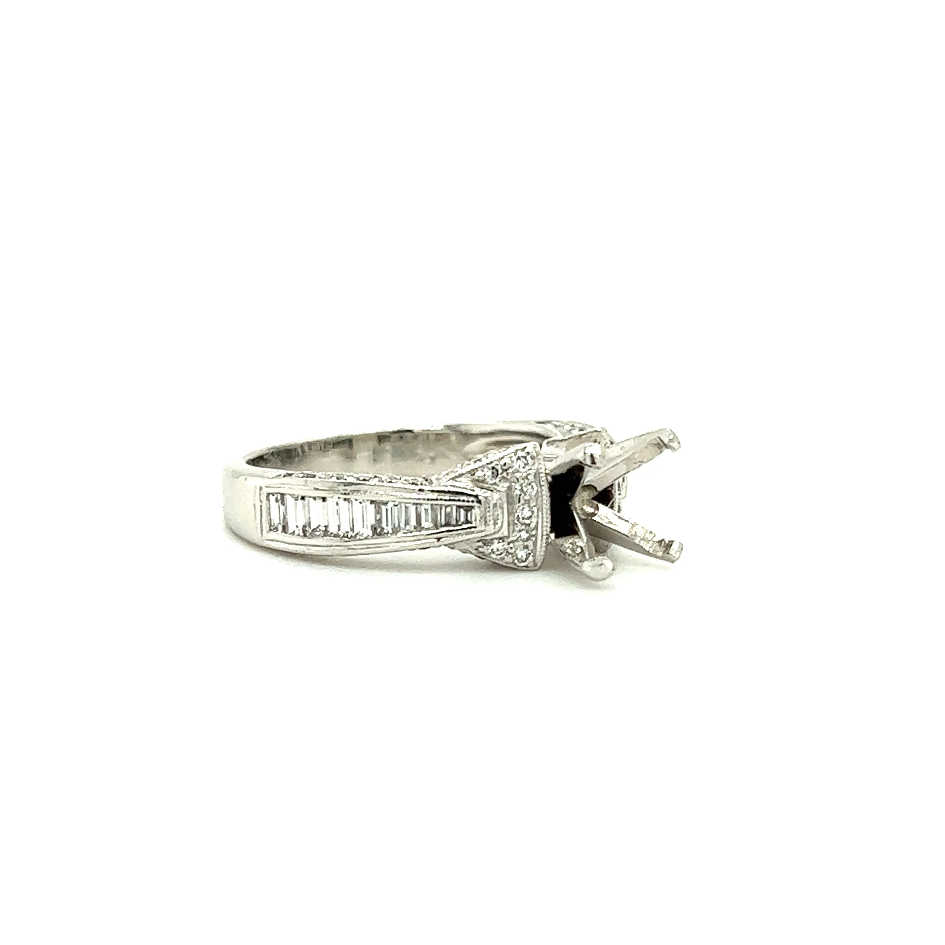 Ring Setting with 0.80ctw of Diamonds in Platinum