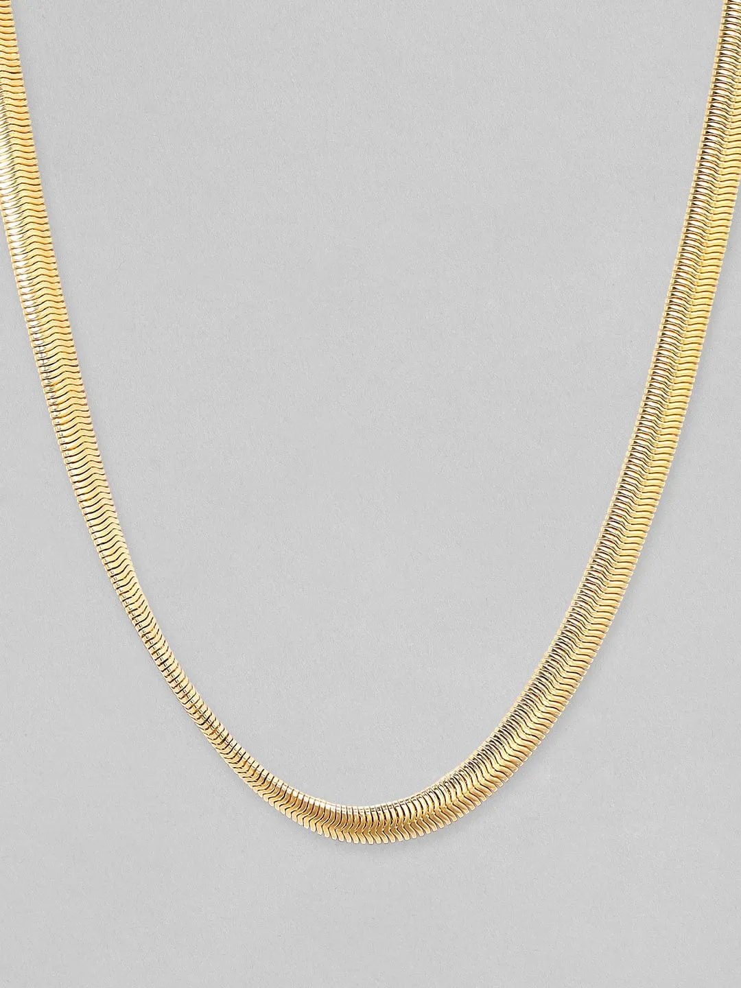 Rubans Voguish Luxurious 22K Gold-Plated Tarnish-Free Snake Chain Necklace