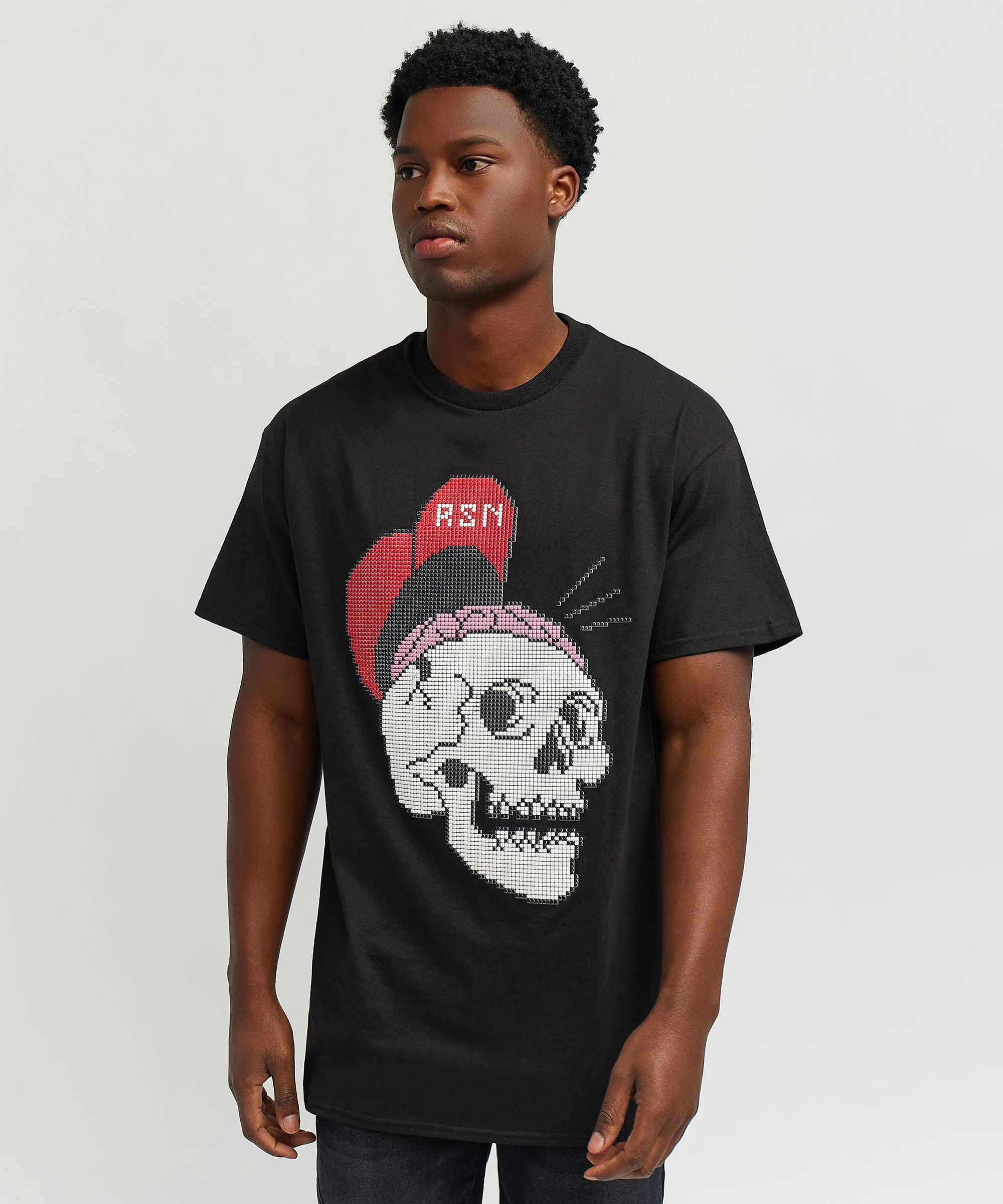 Skull Bricks Short Sleeve Tee - Black