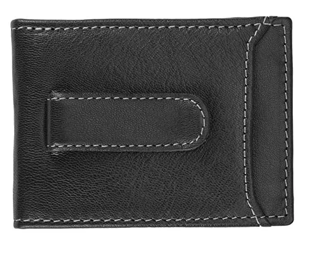 Timberland Genuine  Black Leather  Flip Clip Wallet