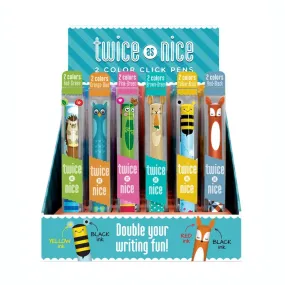 Twice as Nice 2 Color Click Pens ~ 6 Styles