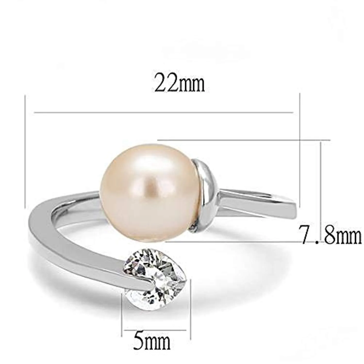 WildKlass Stainless Steel Ring High Polished Women Synthetic Light Peach